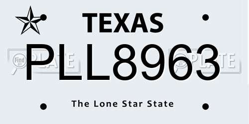 PLL8963 Texas License Plate
