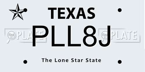 PLL8J Texas License Plate