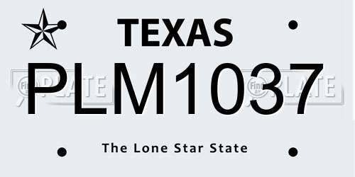 PLM1037 Texas License Plate
