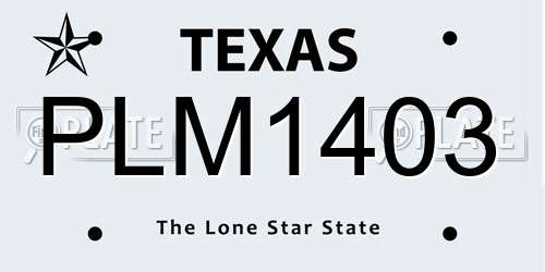 PLM1403 Texas License Plate