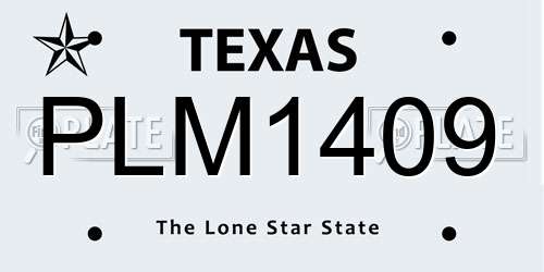 PLM1409 Texas License Plate