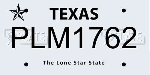 PLM1762 Texas License Plate