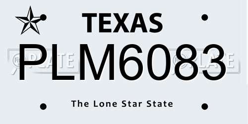 PLM6083 Texas License Plate