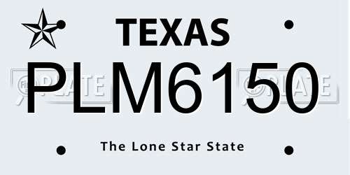 PLM6150 Texas License Plate