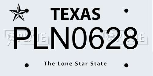PLN0628 Texas License Plate