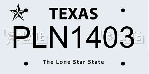 PLN1403 Texas License Plate