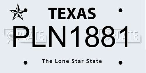 PLN1881 Texas License Plate