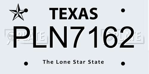 PLN7162 Texas License Plate