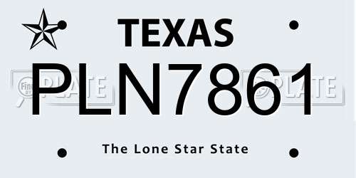 PLN7861 Texas License Plate