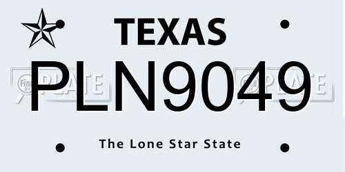 PLN9049 Texas License Plate