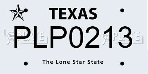 PLP0213 Texas License Plate