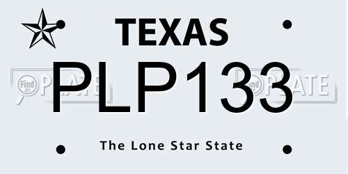PLP133 Texas License Plate