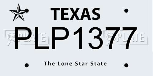 PLP1377 Texas License Plate
