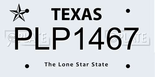 PLP1467 Texas License Plate