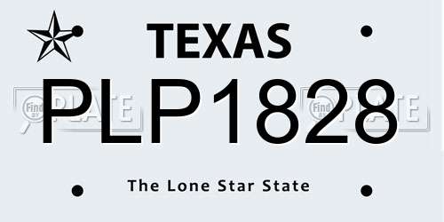 PLP1828 Texas License Plate