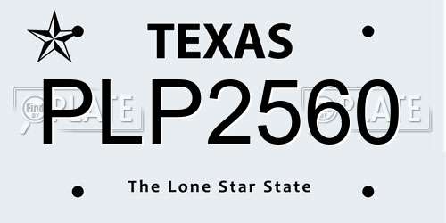 PLP2560 Texas License Plate