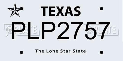 PLP2757 Texas License Plate
