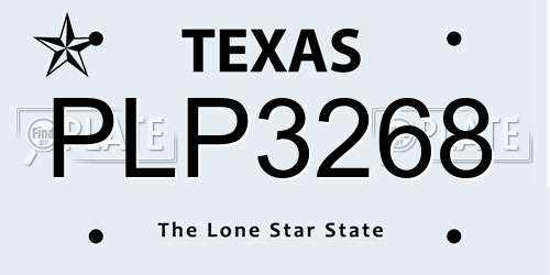 PLP3268 Texas License Plate