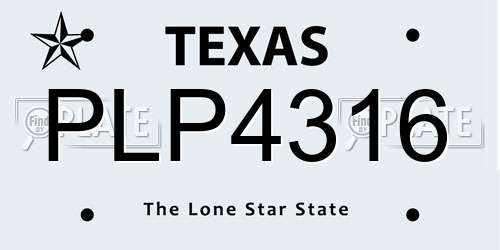 PLP4316 Texas License Plate