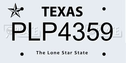 PLP4359 Texas License Plate