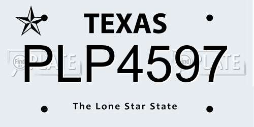 PLP4597 Texas License Plate