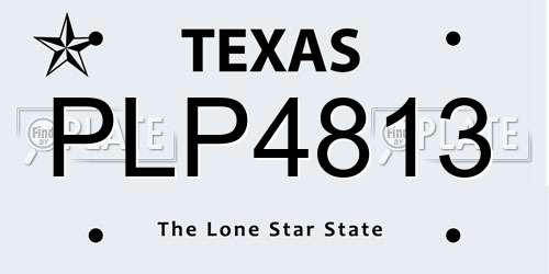 PLP4813 Texas License Plate