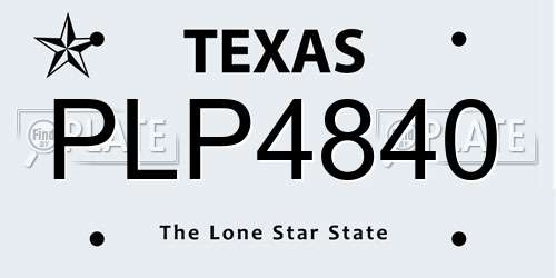 PLP4840 Texas License Plate