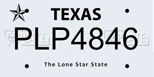 PLP4846 Texas License Plate