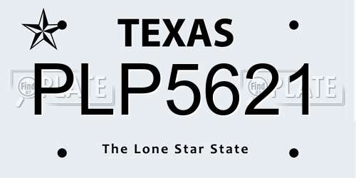 PLP5621 Texas License Plate