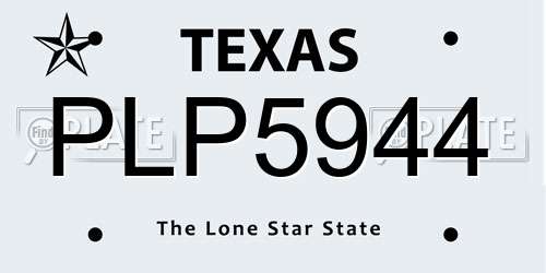 PLP5944 Texas License Plate