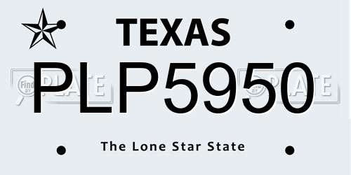 PLP5950 Texas License Plate