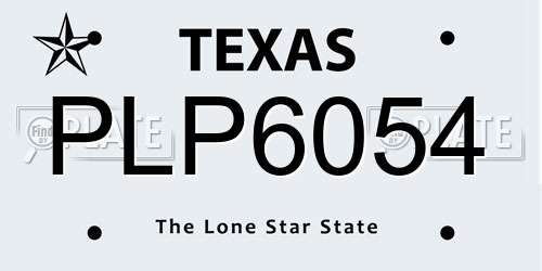 PLP6054 Texas License Plate