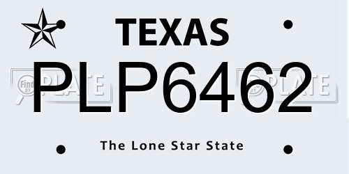 PLP6462 Texas License Plate
