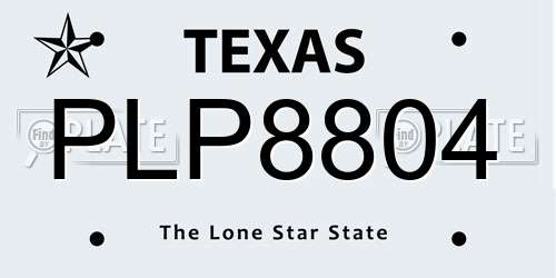 PLP8804 Texas License Plate