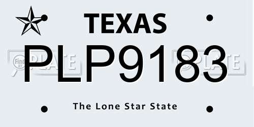 PLP9183 Texas License Plate