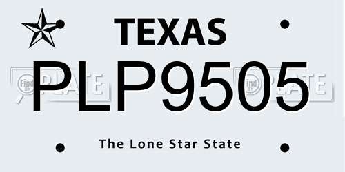 PLP9505 Texas License Plate