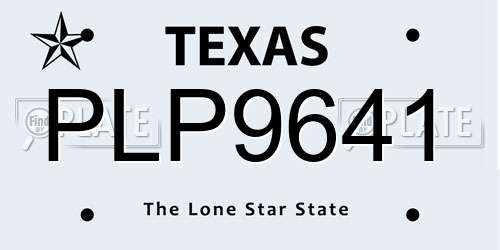 PLP9641 Texas License Plate