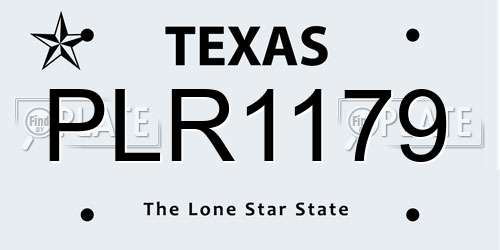 PLR1179 Texas License Plate