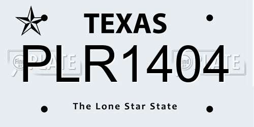 PLR1404 Texas License Plate