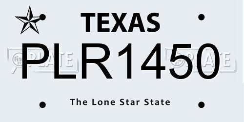 PLR1450 Texas License Plate