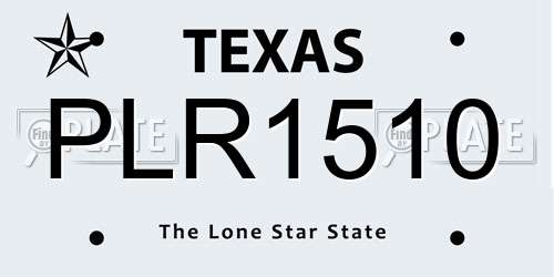PLR1510 Texas License Plate