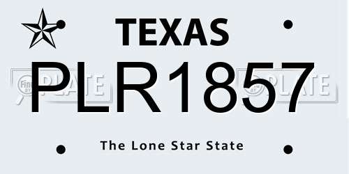 PLR1857 Texas License Plate