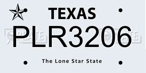 PLR3206 Texas License Plate