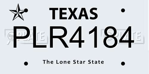 PLR4184 Texas License Plate