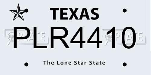 PLR4410 Texas License Plate