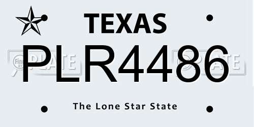 PLR4486 Texas License Plate