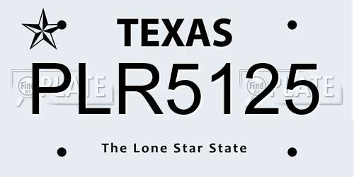 PLR5125 Texas License Plate