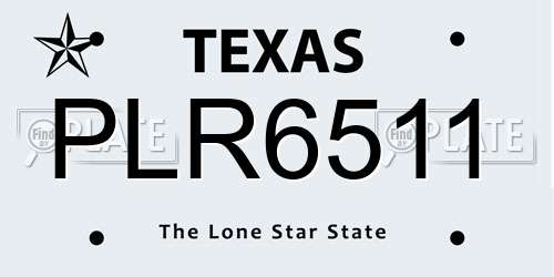 PLR6511 Texas License Plate