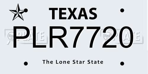 PLR7720 Texas License Plate
