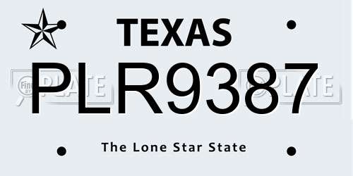 PLR9387 Texas License Plate